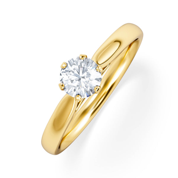 Certified High Set Chloe 18K Gold Diamond Engagement Ring 0.50CT